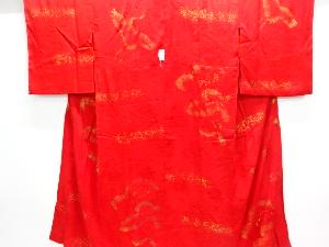 アンティーク　紋錦紗金砂子鶴模様長襦袢